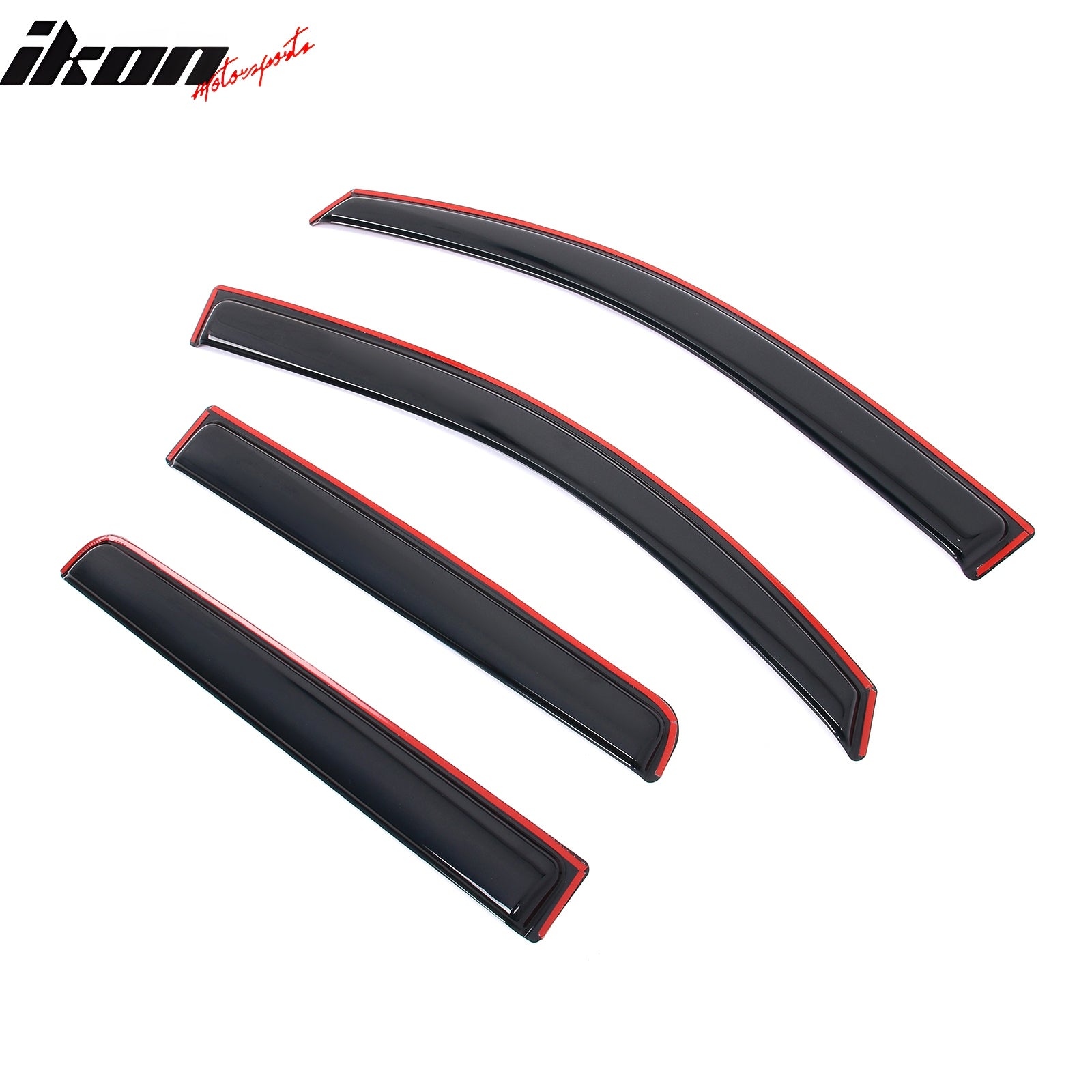 IKON MOTORSPORTS In Channel Window Visors Compatible with 2023-2025 Chevrolet Colorado Crew Cab & GMC Canyon Crew Cab, Acrylic Smoke/Tinted Rain Guards, Side Window Wind Deflectors 4PCS