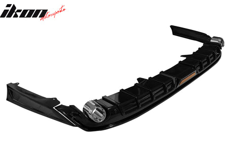 Fits 23-26 Honda Accord Gloss Black 3PCS Rear Bumper Diffuser W/ LED - IK Style