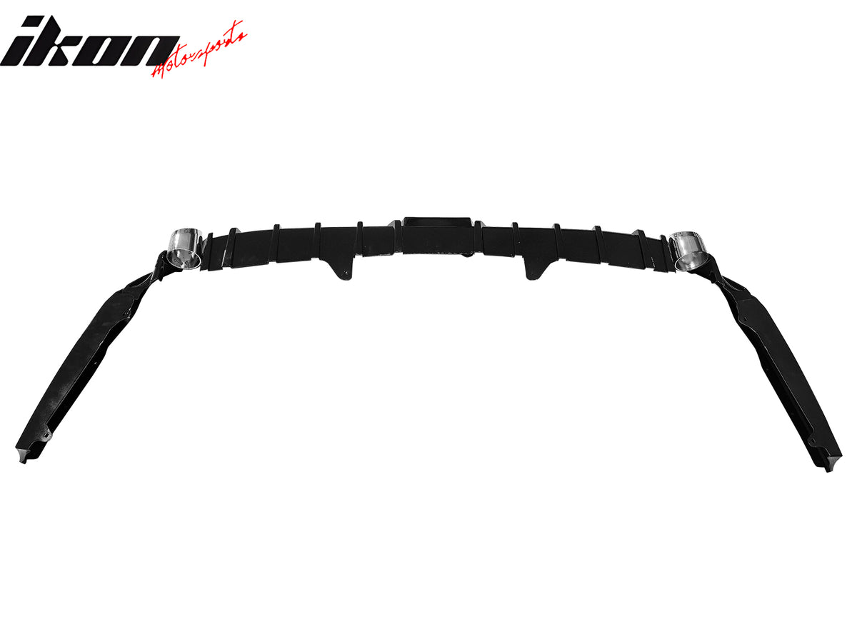 Fits 23-26 Honda Accord Gloss Black 3PCS Rear Bumper Diffuser W/ LED - IK Style