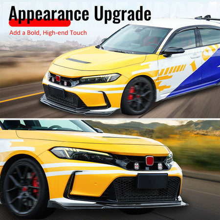 Fits 23-25 Civic FL5 Type R Hatchback AK ABS Front Bumper Lip Carbon Fiber Print