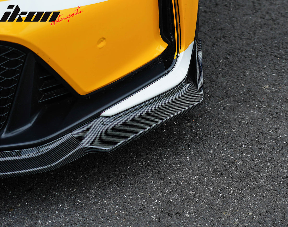 Fits 23-25 Civic FL5 Type R Hatchback AK ABS Front Bumper Lip Carbon Fiber Print