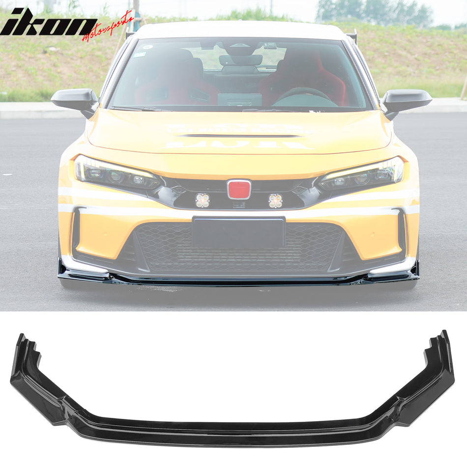2023-2025 Honda Civic FL5 Type R Gloss Black Front Bumper Lip ABS 3PCS