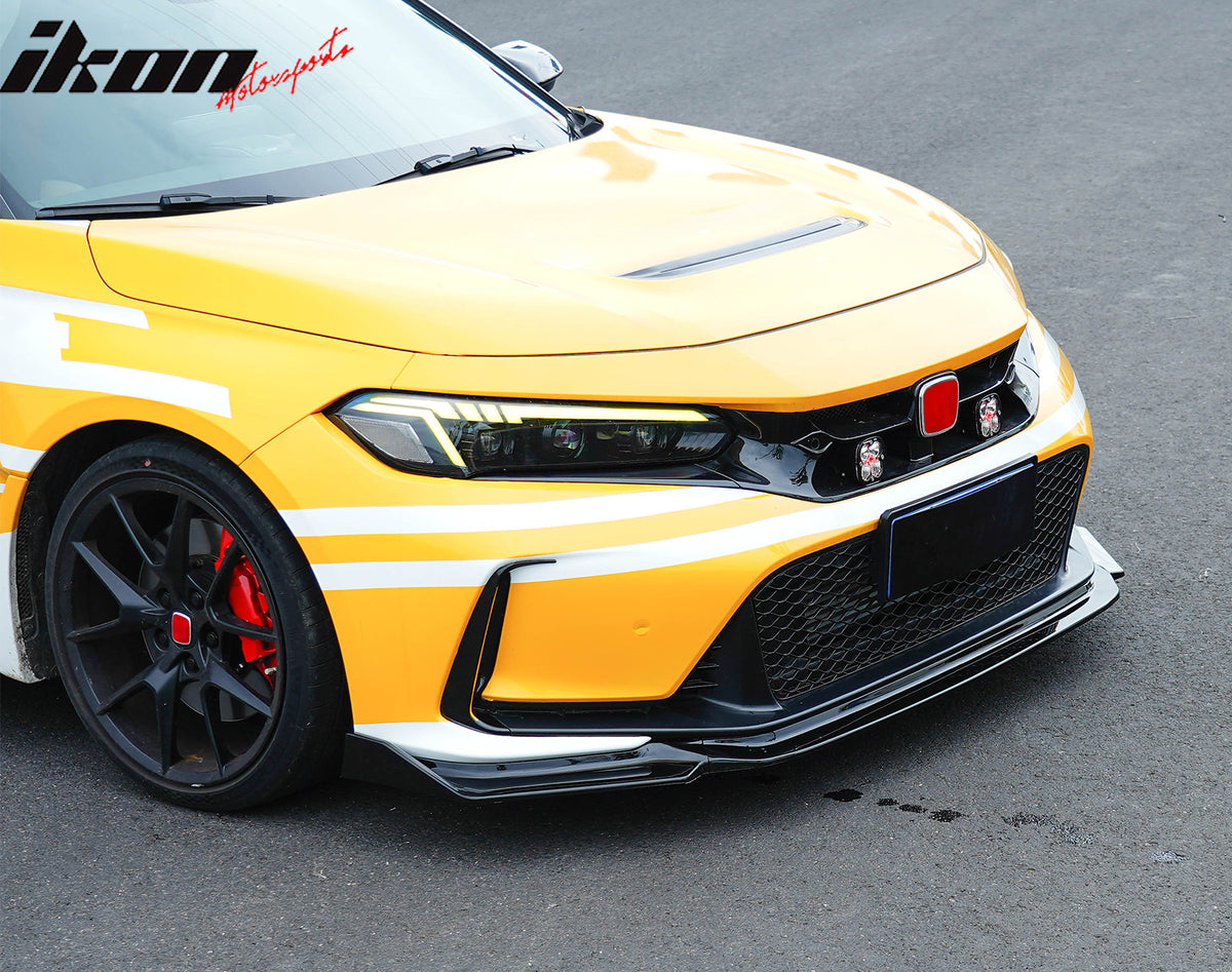 Fits 23-25 Honda Civic FL5 Type R Hatchback AK ABS Front Bumper Lip Gloss Black