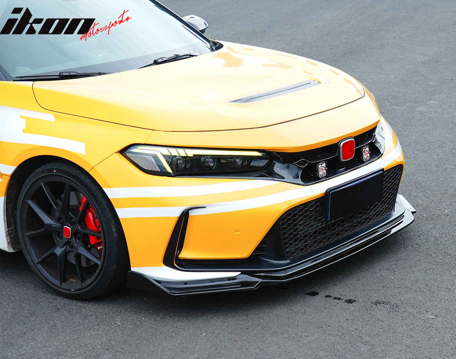 Fits 23-25 Honda Civic FL5 Type R Hatchback AK ABS Front Bumper Lip Gloss Black