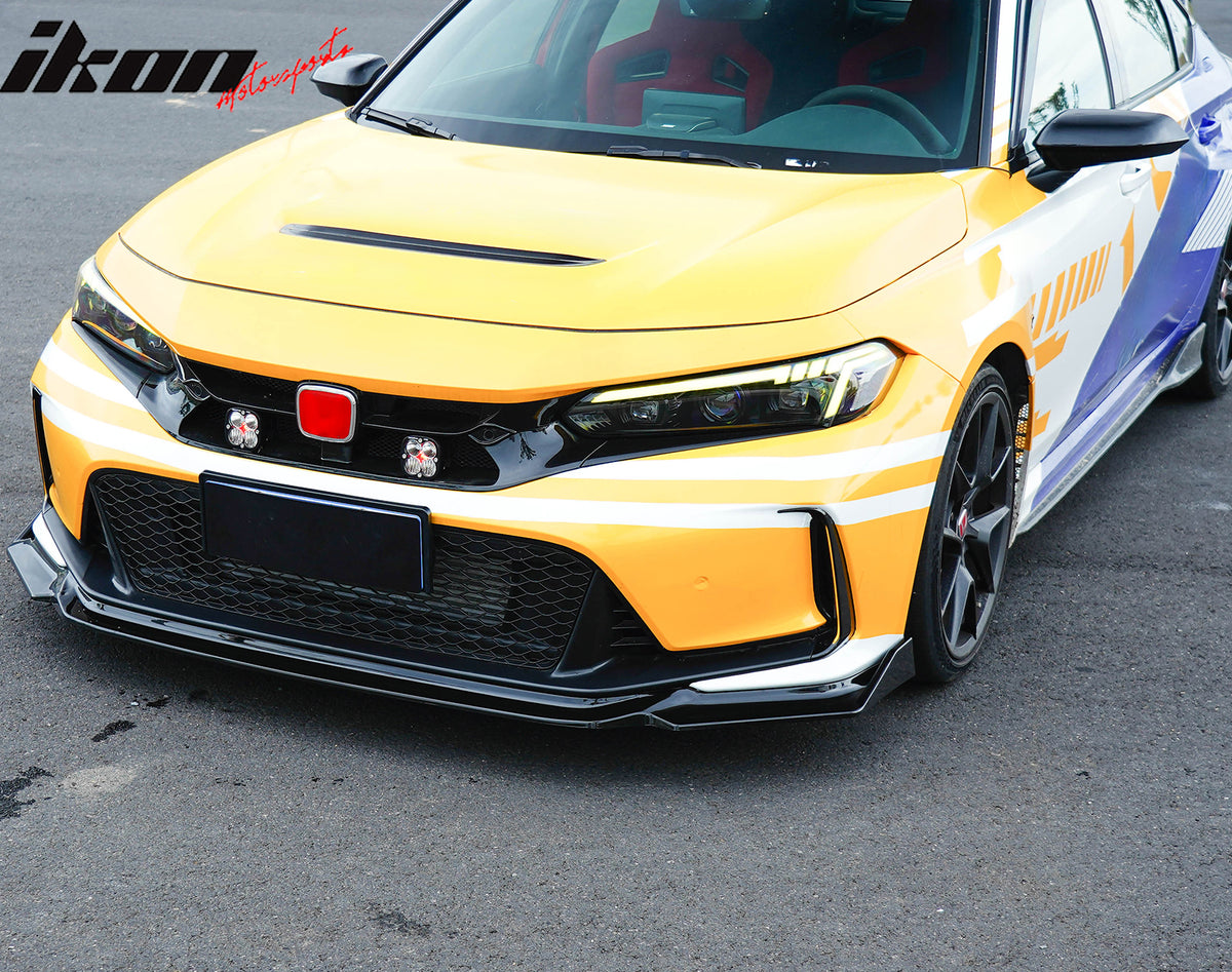 Fits 23-25 Honda Civic FL5 Type R Hatchback AK ABS Front Bumper Lip Gloss Black