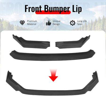 Fits 23-25 Honda Civic FL5 Type R Hatchback AK ABS Front Bumper Lip Matte Black