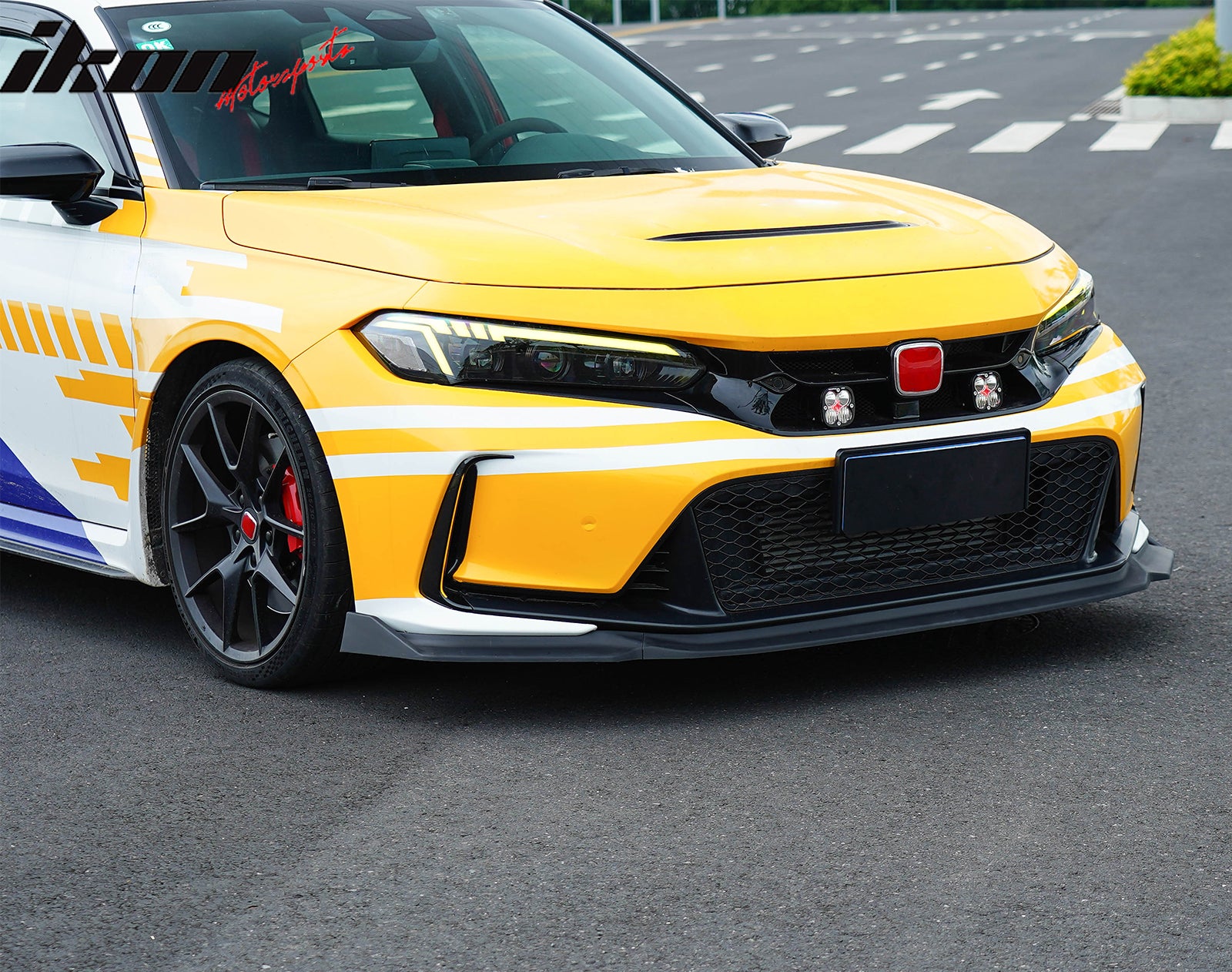 Fits 23-25 Honda Civic FL5 Type R Hatchback AK ABS Front Bumper Lip Matte Black