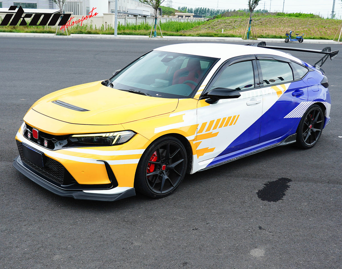 Fits 23-25 Honda Civic FL5 Type R Hatchback AK ABS Front Bumper Lip Matte Black