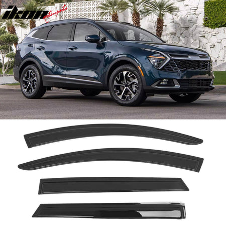 2023 - 2025 Kia Sportage 4PCS Tape on Window Visors Vent Rain Sun GuardsIkon Motorsports