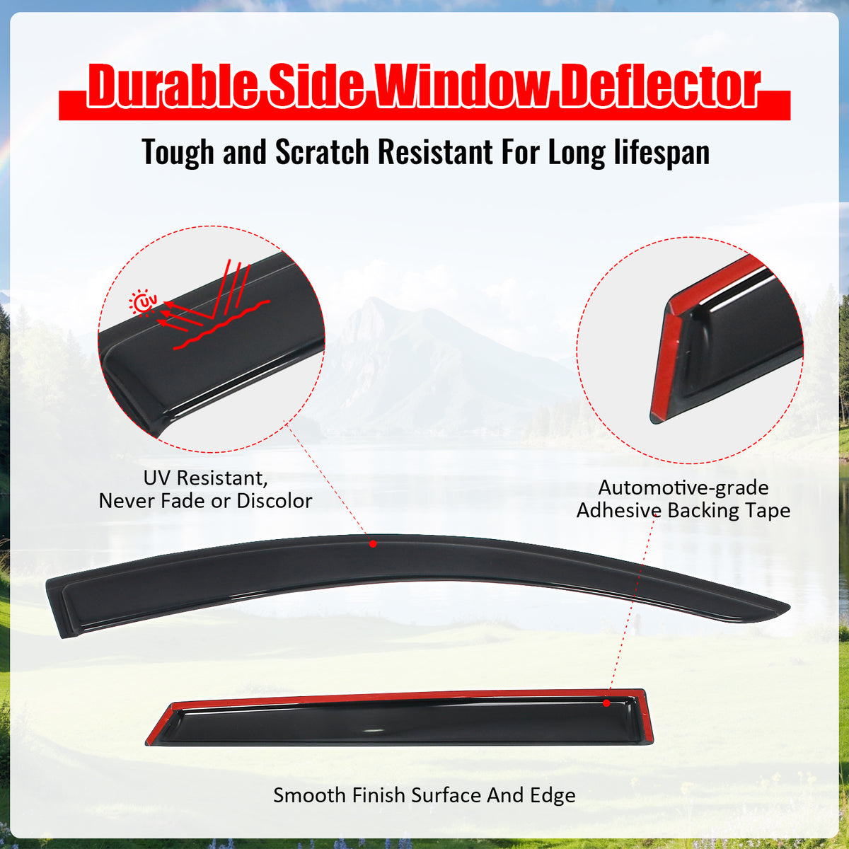 Fits 23-26 Subaru Solterra bZ4X Slim Window Visors Acrylic Sun Shade Rain Guard