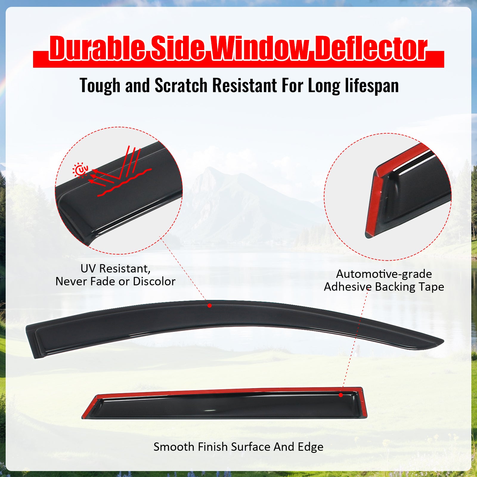 Fits 23-26 Subaru Solterra bZ4X Slim Window Visors Acrylic Sun Shade Rain Guard