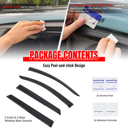 Fits 23-26 Subaru Solterra bZ4X Slim Window Visors Acrylic Sun Shade Rain Guard