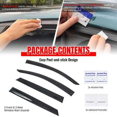 Fits 23-26 Subaru Solterra bZ4X Mugen Window Visors Acrylic Sun Shade Rain Guard