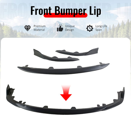 Fits 23-25 Toyota Corolla E210 Hatchback Front Bumper Lip Chin Primer Black 3PCS