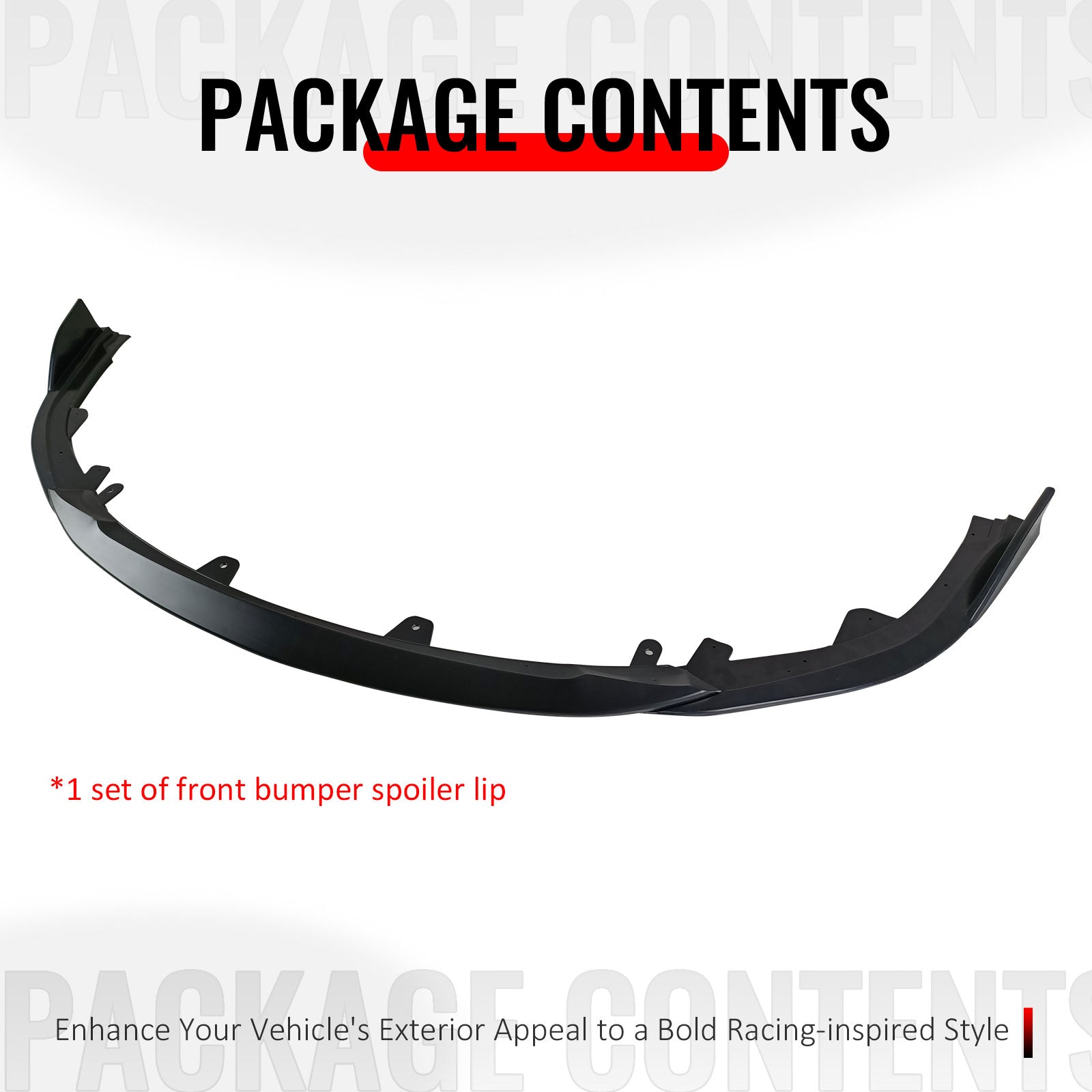 Fits 23-25 Toyota Corolla E210 Hatchback Front Bumper Lip Chin Primer Black 3PCS