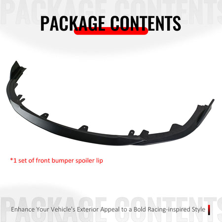 Fits 23-25 Toyota Corolla E210 Hatchback Front Bumper Lip Chin Primer Black 3PCS
