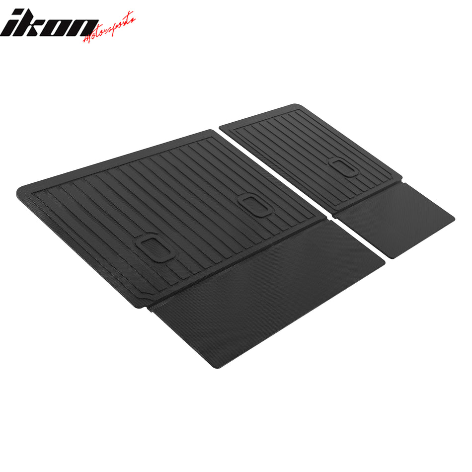 IKON MOTORSPORTS 3D TPE Backrest Mats, Compatible with 2023-2025 Vinfast VF8, All Weather Rear Seat Back Mat Cover Protector, Black