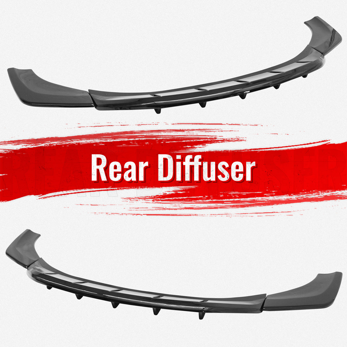 Fits 23-26 Alfa Romeo Tonale IKON Style Rear Bumper Diffuser 3PC Gloss Black ABS