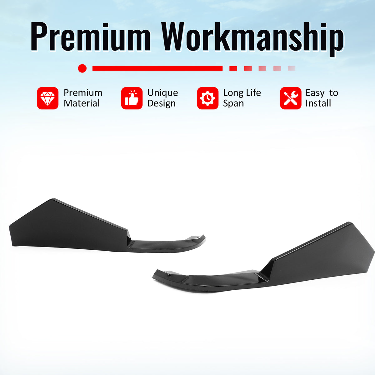 Fits 23-26 BMW G20 3-Series IKON Style Rear Bumper Side Corner Apron Gloss Black