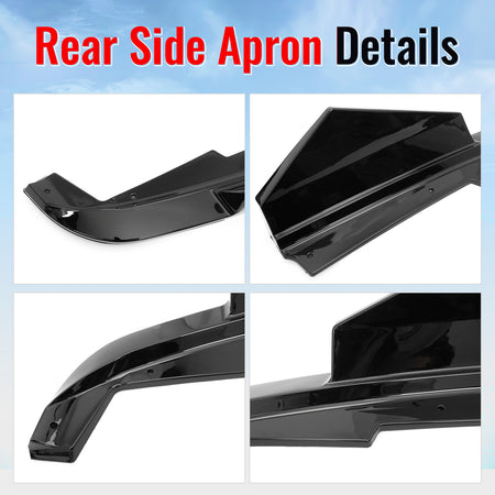 Fits 23-26 BMW G20 3-Series IKON Style Rear Bumper Side Corner Apron Gloss Black