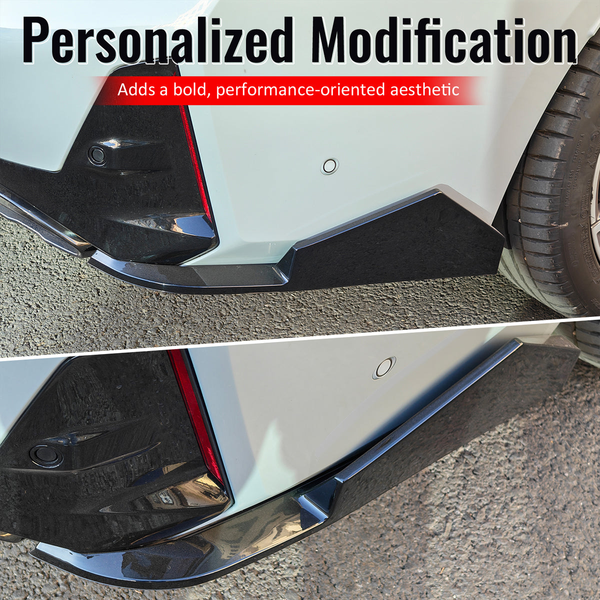 Fits 23-26 BMW G20 3-Series IKON Style Rear Bumper Side Corner Apron Gloss Black