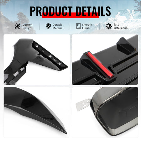 Fits 23-26 BMW G20 Rear Diffuser W/LED + Apron + Tip + Trunk Spoiler Gloss Black