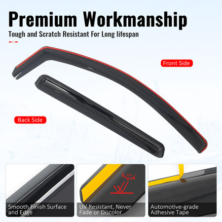 Fits 23-26 Chevrolet Colorado GMC Canyon Crew Cab In-Channel Window Visors Guard