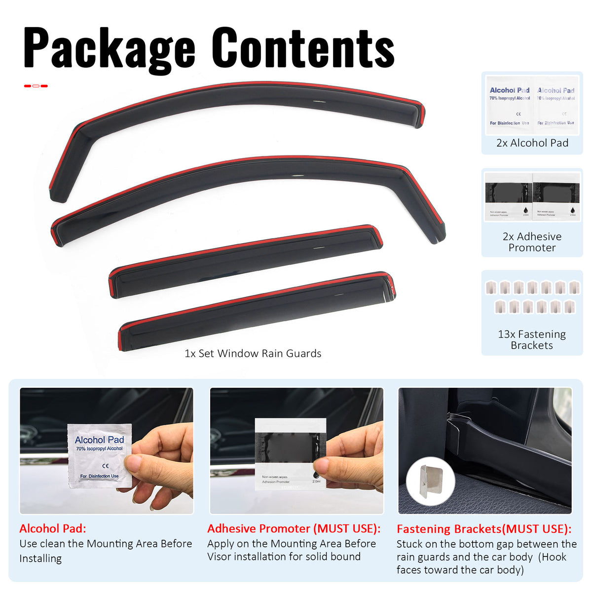Fits 23-26 Chevrolet Colorado GMC Canyon Crew Cab In-Channel Window Visors Guard