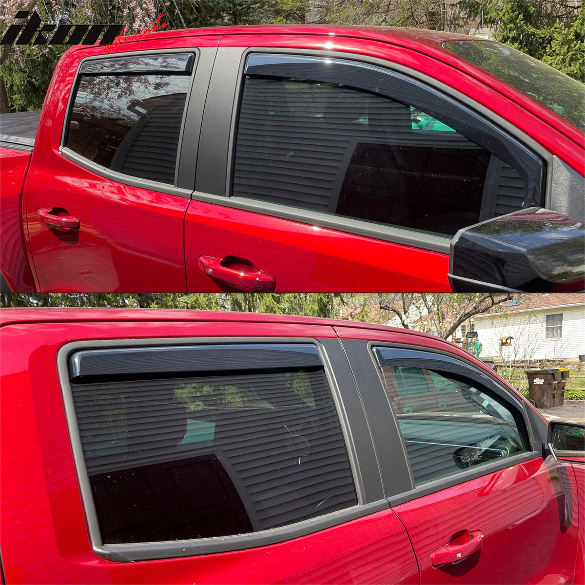 Fits 23-26 Chevrolet Colorado GMC Canyon Crew Cab In-Channel Window Visors Guard