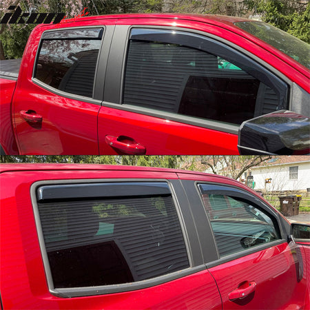 Fits 23-26 Chevrolet Colorado GMC Canyon Crew Cab In-Channel Window Visors Guard