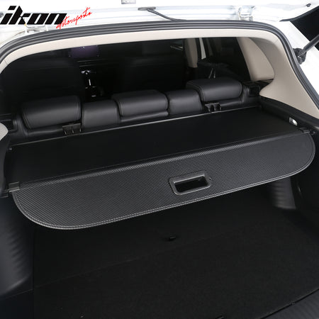 IKON MOTORSPORTS, Rear Cargo Cover Compatible With 2023-2026 Honda HR-V, Retractable Rear Trunk Security Cargo Cover Luggage Shade Carbon Fiber Print