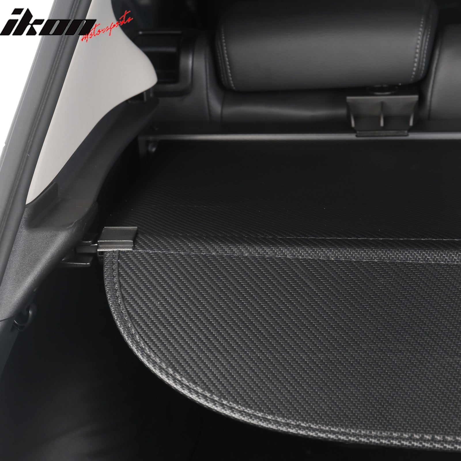 Fits 23-26 Honda HR-V HRV Retractable Rear Trunk Cargo Cover Carbon Fiber Print
