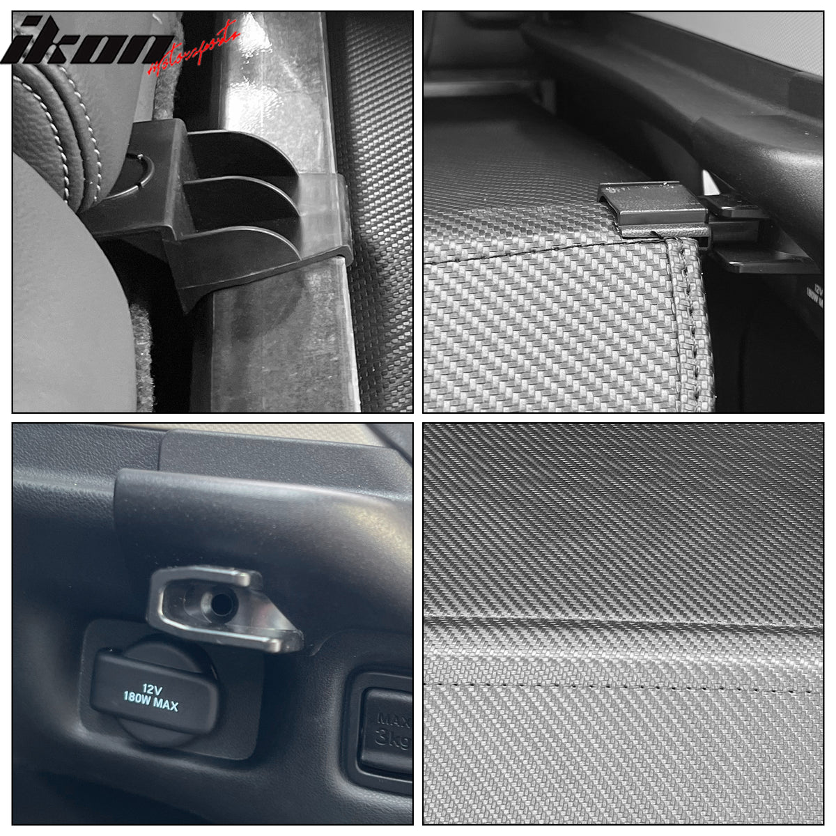 Fits 23-26 Honda HR-V HRV Retractable Rear Trunk Cargo Cover Carbon Fiber Print