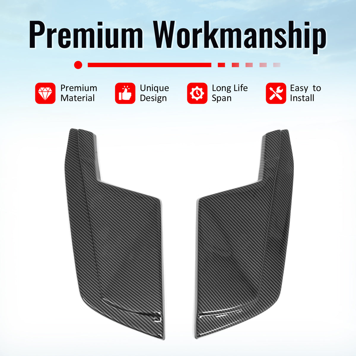 For 23-26 Nissan Z Carbon Fiber Print V Style Rear Bumper Side Corner Aprons Cap
