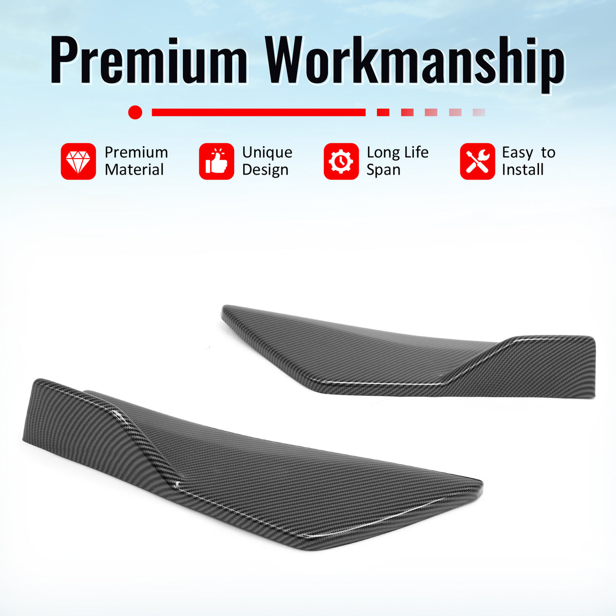 For 23-26 Solterra Carbon Fiber Print ST Style Rear Bumper Side Corner Apron Cap