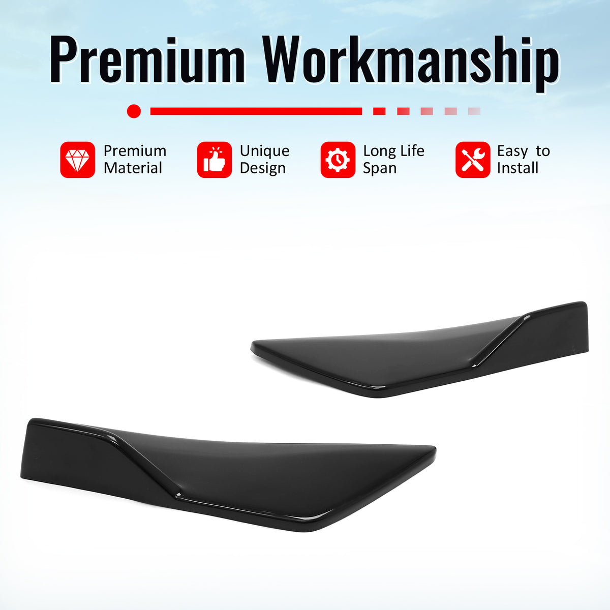 For 23-26 Subaru Solterra Gloss Black ST Style Rear Bumper Side Corner Apron Cap