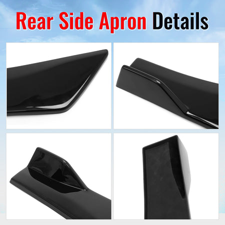 For 23-26 Subaru Solterra Gloss Black ST Style Rear Bumper Side Corner Apron Cap