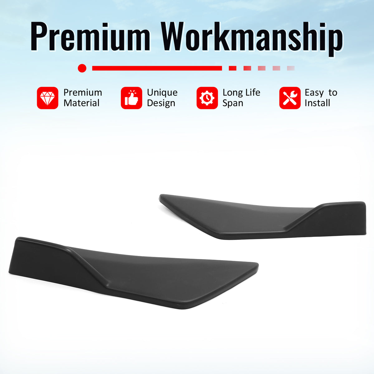 For 23-26 Subaru Solterra Matte Black ST Style Rear Bumper Side Corner Apron Cap