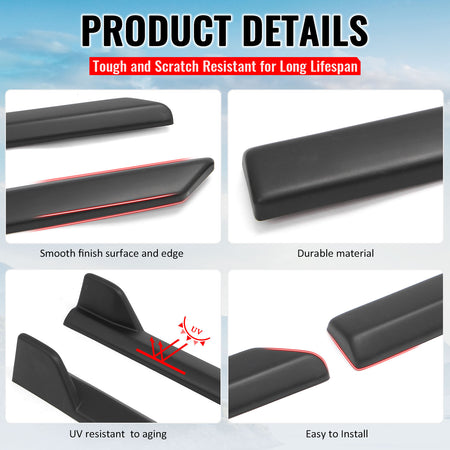 Fits 23-26 Subaru Solterra ST Style Side Skirt Extension Molding ABS Matte Black