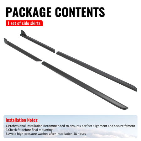 Fits 23-26 Subaru Solterra ST Style Side Skirt Extension Molding ABS Matte Black