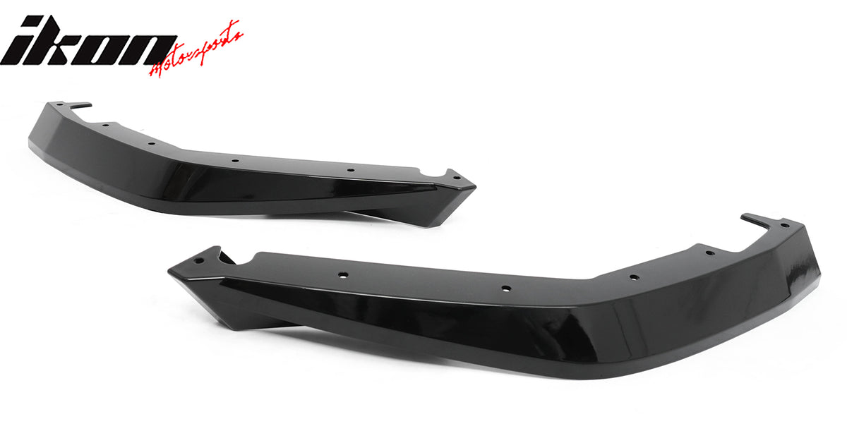 IKON MOTORSPORTS Rear Bumper Lip Apron Splitter, Compatible with 2023-2026 Toyota GR Corolla, AS Style Gloss Black ABS Rear Diffuser Spat Valance Winglet Canard Protector 2PCS