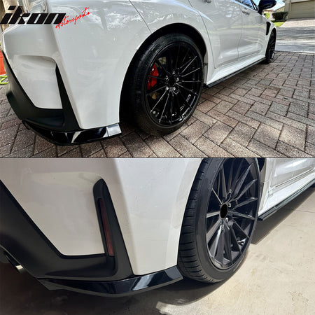 Fits 23-26 Toyota GR Corolla AS Style Rear Bumper Aprons Gloss Black ABS 2PCS