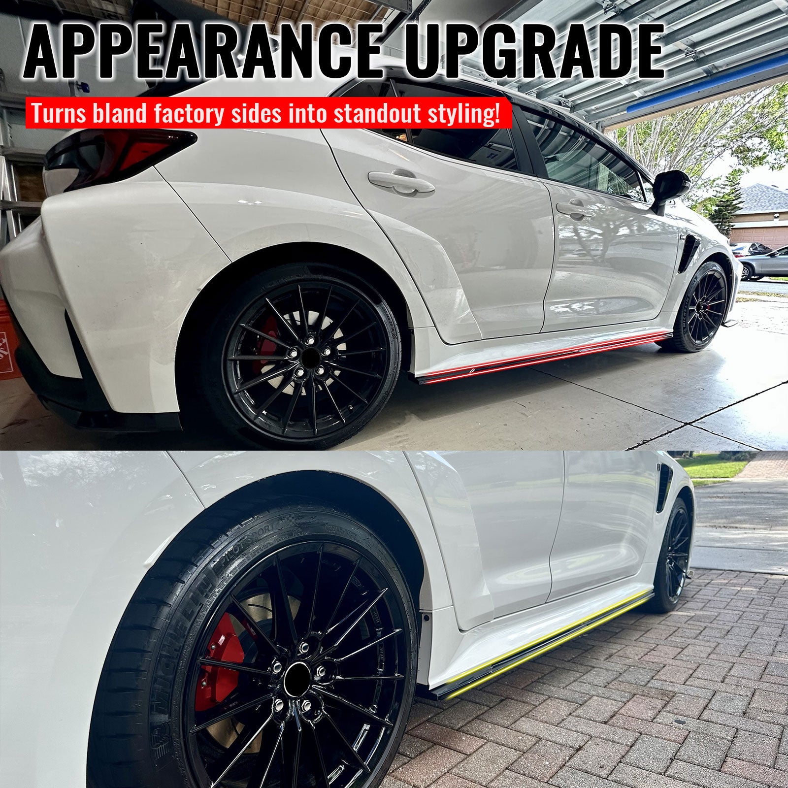 Fits 23-26 Toyota GR Corolla AS Style 2PCS Side Skirts Splitters