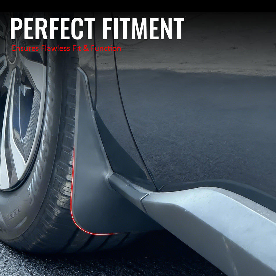 IKON MOTORSPORTS Mud Flap, Compatible with 2023-2026 Subaru Solterra & Toyota bZ4X, Black PP Polypropylene Mud Guards Splash, Front Rear 4PCS Set