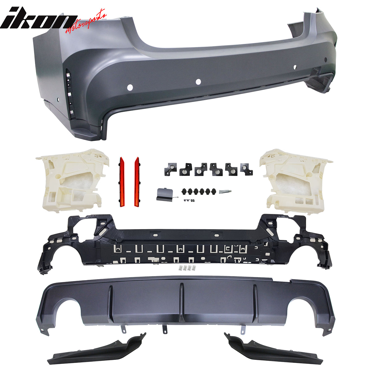 Fits 23-26 G20 330i Front/Rear Bumper Cover/Ambient Light Side Skirts (M3 Style)