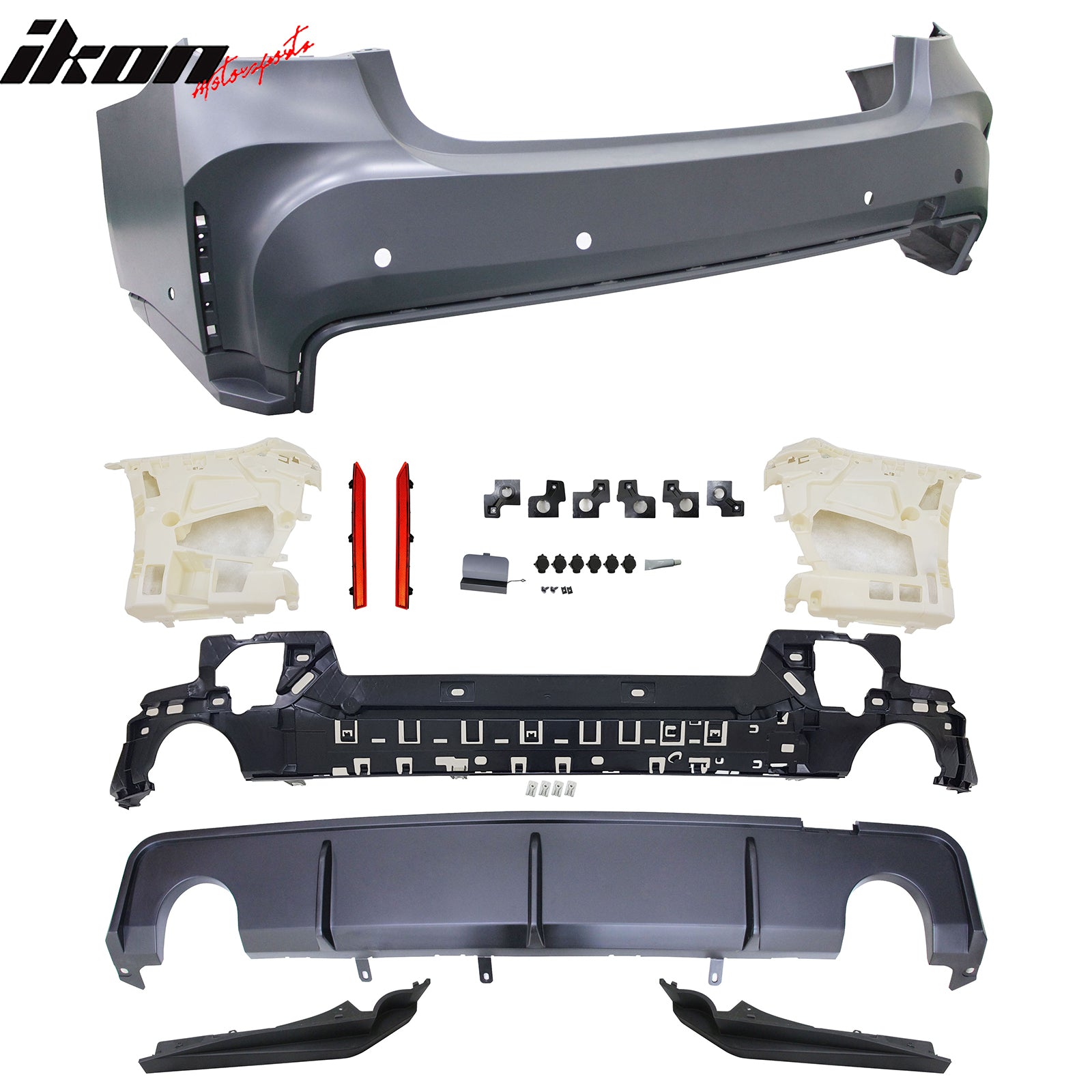 Fits 23-26 G20 330i Front/Rear Bumper Cover/Ambient Light Side Skirts (M3 Style)