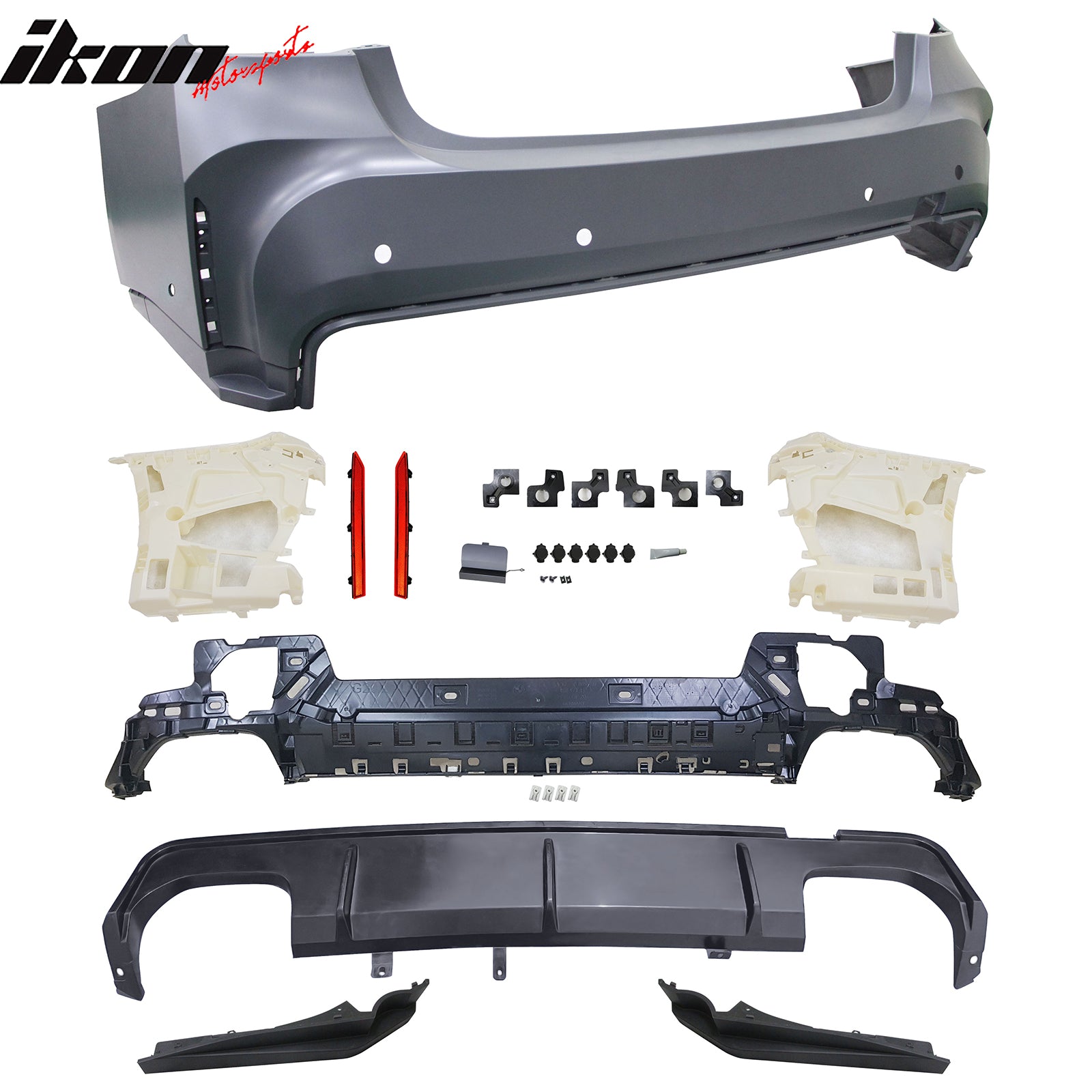 For 23-26 G20 M340i Front/Rear Bumper Cover + Ambient Light Side Skirt(M3 Style)
