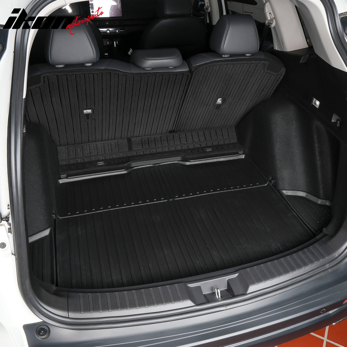 IKON MOTORSPORTS, Rear Seat Protector Backrest Cover Compatible With 2023-2026 Honda CR-V, Black TPE Waterproof Seat Back Liners Mat Pad Interior Accessories 3 Pieces