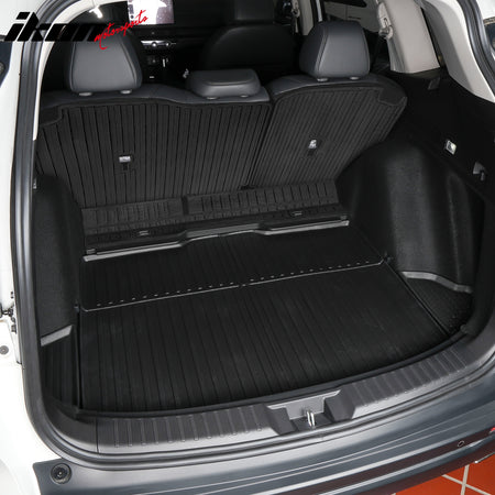 IKON MOTORSPORTS, Rear Seat Protector Backrest Cover Compatible With 2023-2026 Honda CR-V, Black TPE Waterproof Seat Back Liners Mat Pad Interior Accessories 3 Pieces