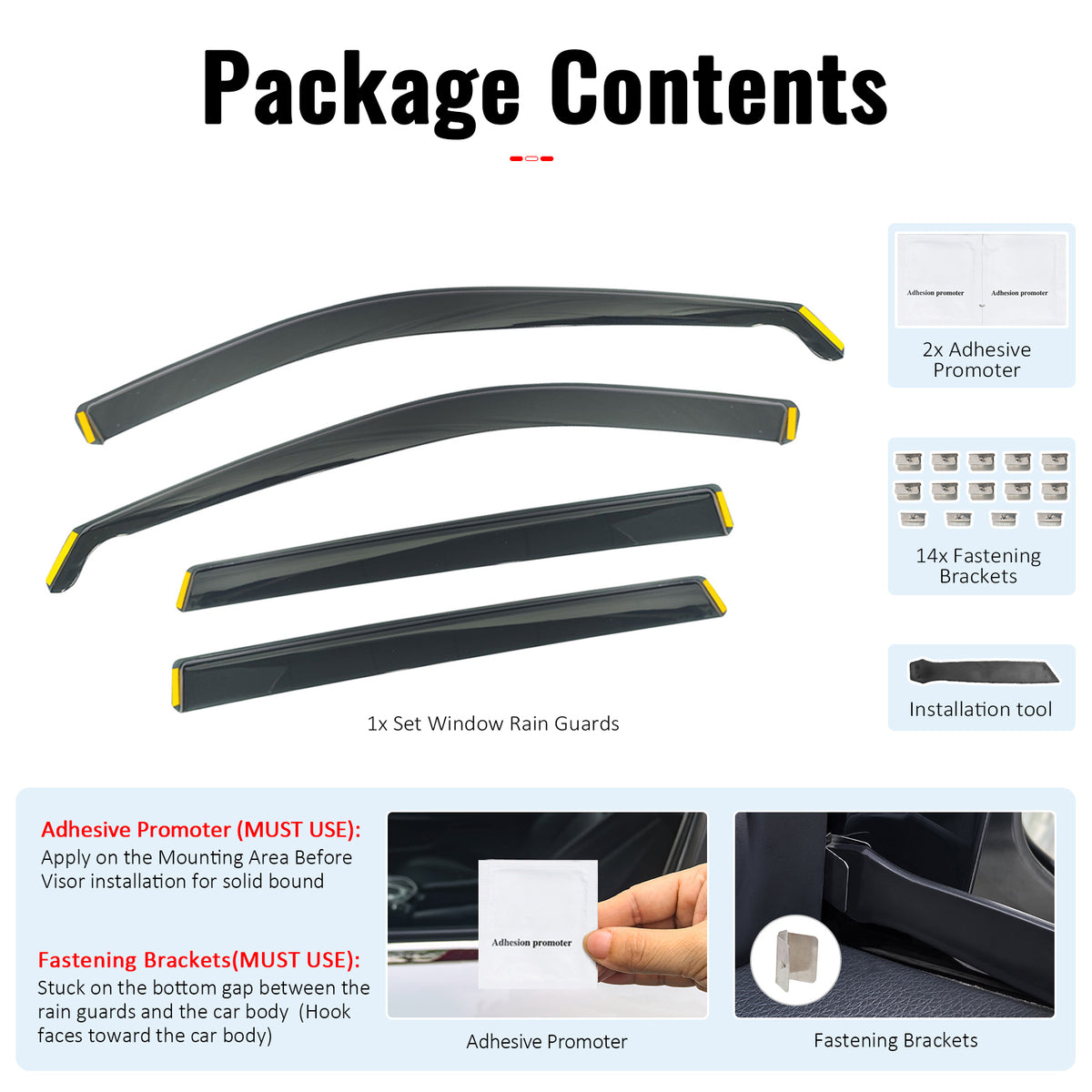 Fits 23-26 Honda CR-V Side Window Visors Injection PC In-Channel Deflectors 4PCS